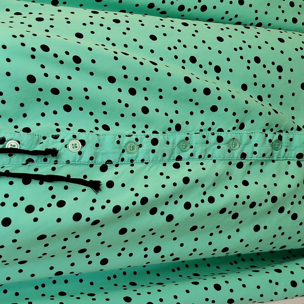 Pure Energy Plus Blouse Mint Green Polka Dot Flutter Sleeve 1X 14/16 - Picture 8 of 13